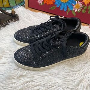 Kenneth Cole Women's Black Glitter Sneakers Size 9 Athletic Shoes